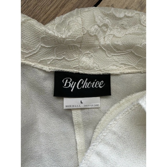 NWT By Choice Off White Single Button Long Lace Lined VTG Blazer Size Large - Picture 5 of 6